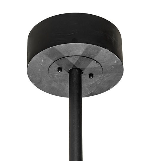 Meyda Lighting Costello 74" 24-Light Costello Black & Blackened Copper Chandelier With Ivory Faux Candlelight and Fan