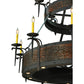 Meyda Lighting Costello 74" 34-Light 2-Tier Costello Black & Blackened Copper Chandelier With Faux Candlelight and Fan