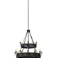 Meyda Lighting Costello 74" 34-Light 2-Tier Costello Black & Blackened Copper Chandelier With Faux Candlelight and Fan
