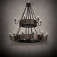 Meyda Lighting Costello 74" 34-Light 2-Tier Costello Black & Blackened Copper Chandelier and Fan