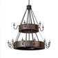Meyda Lighting Costello 74" 34-Light 2-Tier Costello Black & Blackened Copper Chandelier and Fan
