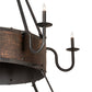 Meyda Lighting Costello 74" 34-Light 2-Tier Costello Black & Blackened Copper Chandelier and Fan