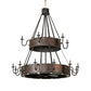Meyda Lighting Costello 74" 34-Light 2-Tier Costello Black & Blackened Copper Chandelier and Fan