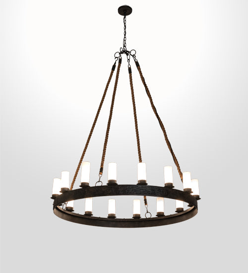Meyda Lighting Costello Ring 60" 16-Light Coffee Bean Chandelier With White Statuario Idalight Shade