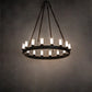 Meyda Lighting Costello Ring 60" 16-Light Coffee Bean Chandelier With White Statuario Idalight Shade