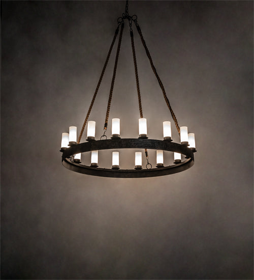 Meyda Lighting Costello Ring 60" 16-Light Coffee Bean Chandelier With White Statuario Idalight Shade