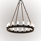 Meyda Lighting Costello Ring 60" 16-Light Coffee Bean Chandelier With White Statuario Idalight Shade
