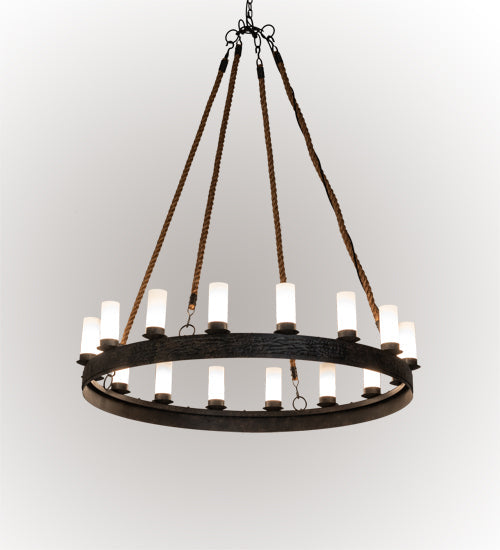 Meyda Lighting Costello Ring 60" 16-Light Coffee Bean Chandelier With White Statuario Idalight Shade
