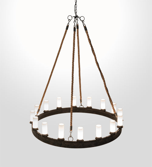 Meyda Lighting Costello Ring 60" 16-Light Coffee Bean Chandelier With White Statuario Idalight Shade