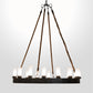 Meyda Lighting Costello Ring 60" 16-Light Coffee Bean Chandelier With White Statuario Idalight Shade