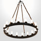 Meyda Lighting Costello Ring 60" 16-Light Coffee Bean Chandelier With White Statuario Idalight Shade