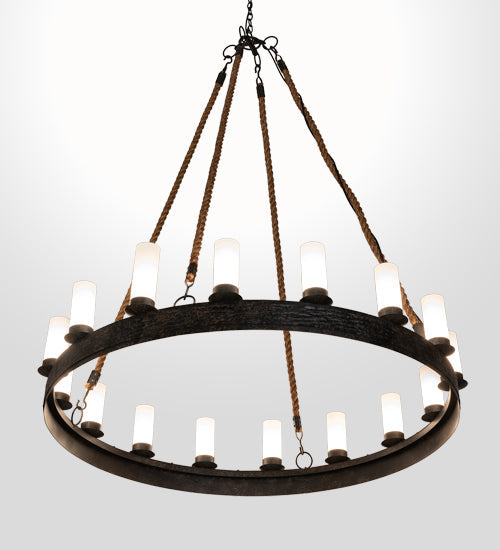 Meyda Lighting Costello Ring 60" 16-Light Coffee Bean Chandelier With White Statuario Idalight Shade