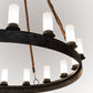 Meyda Lighting Costello Ring 60" 16-Light Coffee Bean Chandelier With White Statuario Idalight Shade