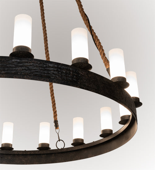 Meyda Lighting Costello Ring 60" 16-Light Coffee Bean Chandelier With White Statuario Idalight Shade