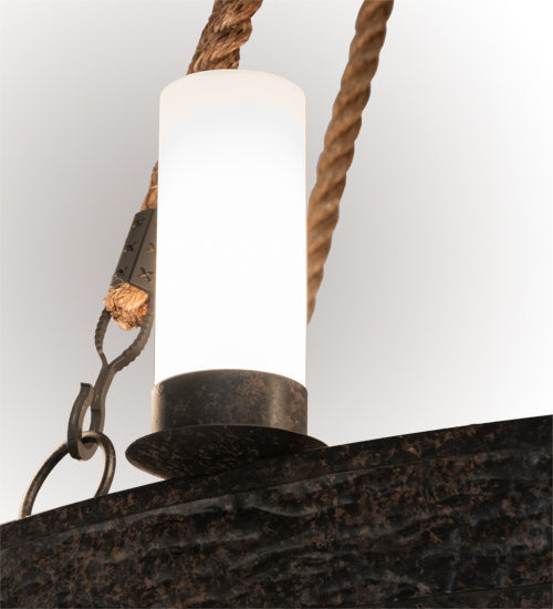 Meyda Lighting Costello Ring 60" 16-Light Coffee Bean Chandelier With White Statuario Idalight Shade