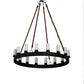 Meyda Lighting Costello Ring 60" 16-Light Coffee Bean Chandelier With White Statuario Idalight Shade