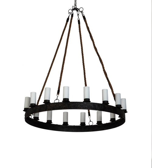 Meyda Lighting Costello Ring 60" 16-Light Coffee Bean Chandelier With White Statuario Idalight Shade