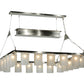 Meyda Lighting Counter Weight 71" 20-Light Brushed Nickel Chandelier With Frosted White Opal Shade Glass