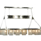 Meyda Lighting Counter Weight 71" 20-Light Brushed Nickel Chandelier With Frosted White Opal Shade Glass