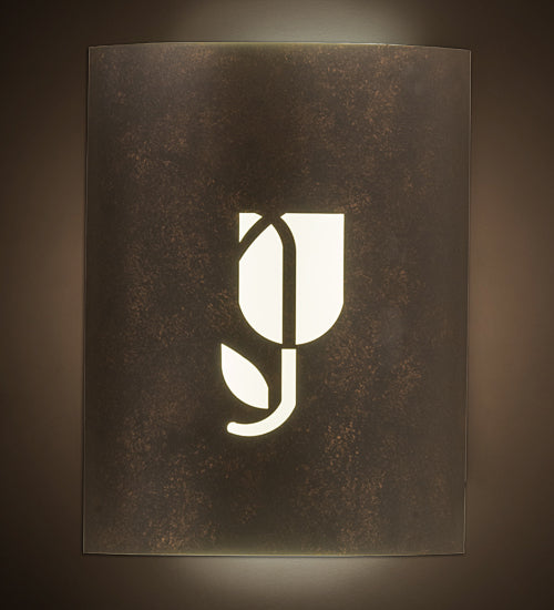 Meyda Lighting Country Inn 11" LED Gilded Tobacco Wall Sconce With Statuario Idalight Shade