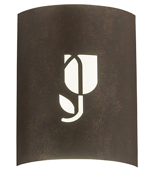 Meyda Lighting Country Inn 11" LED Gilded Tobacco Wall Sconce With Statuario Idalight Shade