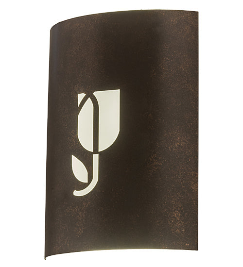 Meyda Lighting Country Inn 11" LED Gilded Tobacco Wall Sconce With Statuario Idalight Shade