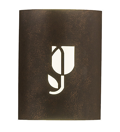 Meyda Lighting Country Inn 11" LED Gilded Tobacco Wall Sconce With Statuario Idalight Shade