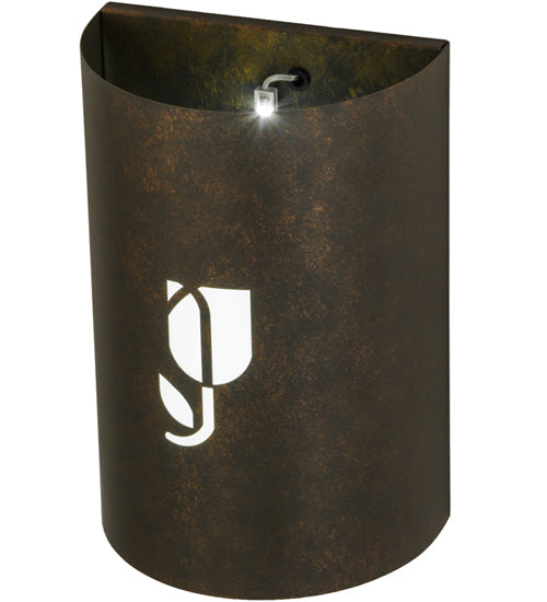Meyda Lighting Country Inn 8" Black Wall Sconce With Warm White Shade Glass