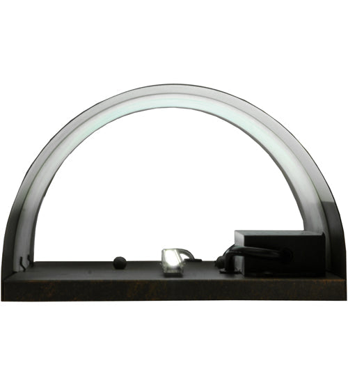 Meyda Lighting Country Inn 8" Black Wall Sconce With Warm White Shade Glass