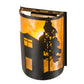Meyda Lighting County Fair 180325 8" Textured Black Wall Sconce With Amber Mica Shade Glass