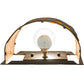 Meyda Lighting County Fair 180325 8" Textured Black Wall Sconce With Amber Mica Shade Glass