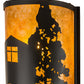 Meyda Lighting County Fair 180325 8" Textured Black Wall Sconce With Amber Mica Shade Glass