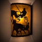 Meyda Lighting County Fair 180326 8" Textured Black Wall Sconce With Amber Mica Shade Glass