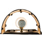 Meyda Lighting County Fair 180326 8" Textured Black Wall Sconce With Amber Mica Shade Glass