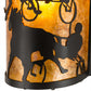 Meyda Lighting County Fair 180326 8" Textured Black Wall Sconce With Amber Mica Shade Glass