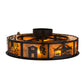 Meyda Lighting County Fair 45" 4-Light Textured Black Chandelier With Amber Mica Shade Glass and Fan