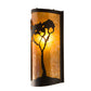Meyda Lighting County Fair 8" Textured Black Wall Sconce With Amber Mica Shade Glass