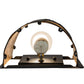 Meyda Lighting County Fair 8" Textured Black Wall Sconce With Amber Mica Shade Glass