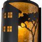 Meyda Lighting County Fair 8" Textured Black Wall Sconce With Amber Mica Shade Glass