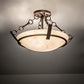 Meyda Lighting Covina 18" 2-Light Tyler Bronze Semi-flush Mount Light With Beige Sahara Taupe Idalight Shade