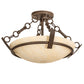 Meyda Lighting Covina 18" 2-Light Tyler Bronze Semi-flush Mount Light With Beige Sahara Taupe Idalight Shade
