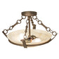 Meyda Lighting Covina 18" 2-Light Tyler Bronze Semi-flush Mount Light With Beige Sahara Taupe Idalight Shade