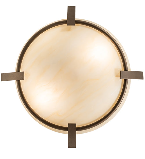 Meyda Lighting Covina 18" 2-Light Tyler Bronze Semi-flush Mount Light With Beige Sahara Taupe Idalight Shade