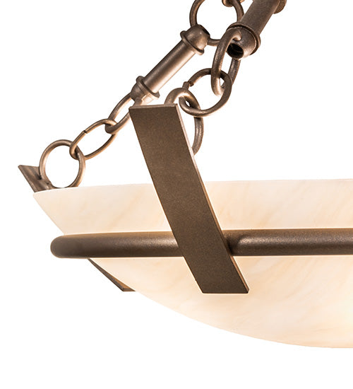 Meyda Lighting Covina 18" 2-Light Tyler Bronze Semi-flush Mount Light With Beige Sahara Taupe Idalight Shade