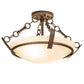 Meyda Lighting Covina 18" 2-Light Tyler Bronze Semi-flush Mount Light With Beige Sahara Taupe Idalight Shade