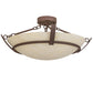Meyda Lighting Covina 30" 4-Light Antique Rust Semi-flush Mount Light With Beige Botticino Idalight Shade