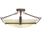 Meyda Lighting Covina 30" 4-Light Antique Rust Semi-flush Mount Light With Beige Botticino Idalight Shade