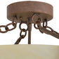 Meyda Lighting Covina 30" 4-Light Antique Rust Semi-flush Mount Light With Beige Botticino Idalight Shade