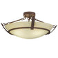Meyda Lighting Covina 30" 4-Light Antique Rust Semi-flush Mount Light With Beige Botticino Idalight Shade
