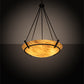 Meyda Lighting Covina 36" 6-Light Antique Copper Inverted Pendant Light With Travertine Idalight Shade